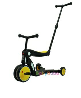 DGN5-1 三合一幼兒平衡三輪車(附推把)-紅色/黃色