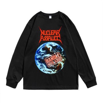 歐美核襲擊打擊搖滾重金屬Nuclear Assault核攻擊樂隊T恤長袖男女