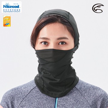 ADISI NICE COOL吸濕涼爽透氣抗UV防曬面罩 AS21026【黑色】/ 城市綠洲(UPF50+、涼感、防曬)