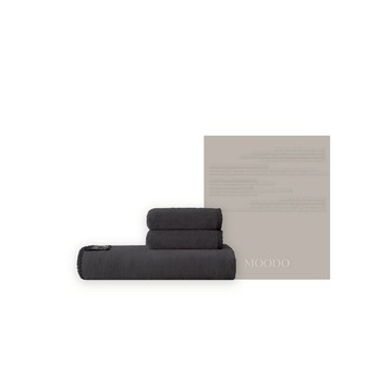 【MOODO 沐兜】巾心挑選禮盒 - 磨石灰 (居家實用禮盒/浴巾禮盒/毛巾禮盒/新年禮物/摩羯座生日禮物/交換禮物/情人節禮物/居家禮盒)