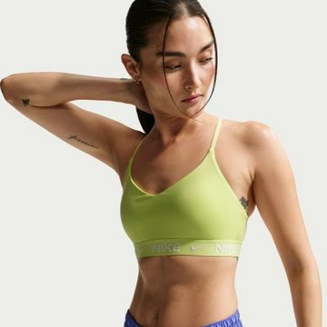NIKE 運動內衣 女 輕度支撐 慢跑 瑜珈 AS W NK DF INDY LGT SPT BRA 綠 FD1063-736