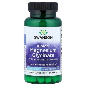 Swanson Vitamins, 含活性 B 族維生素的 Albion® 甘氨酸鎂，60 片