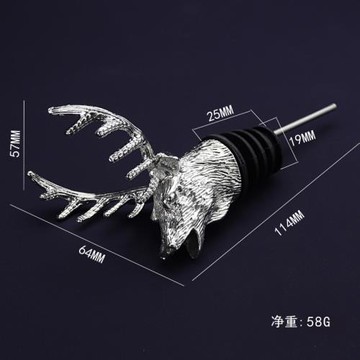 鹿頭紅酒倒酒器鹿頭醒酒器源頭酒塞子