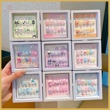 💠台灣出貨💠卡皮巴拉兒童指甲貼小女孩穿甲貼可拆卸美甲貼女童禮物可愛放水持
