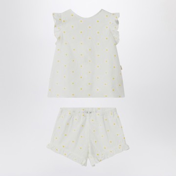 Two-piece white set with floral embroidery