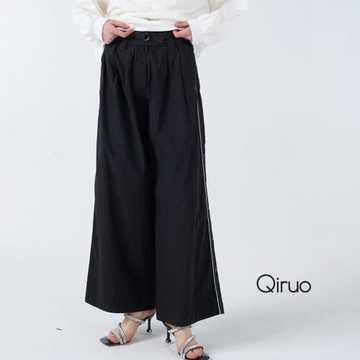 【Qiruo 奇若】秋冬專櫃黑色長褲4023C 造型長褲