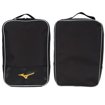 mizuno 鞋袋-台灣製 手提袋 鞋履收納 美津濃 黑灰金