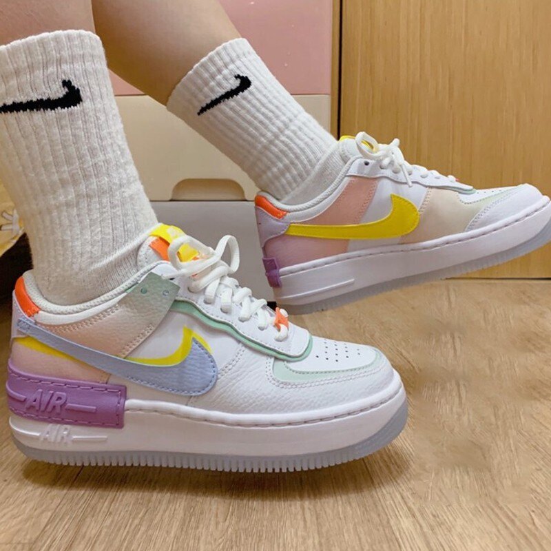 【日本海外代購】NIke Air Force 1 Shadow 馬卡龍 糖果色 休閒運動 滑板鞋 紫色 女鞋 CW2630-141