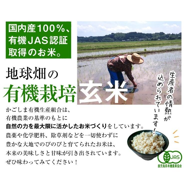 新米 有機玄米 5kg 令和5年産 鹿児島県 宮崎県 熊本県 有機栽培 有機JAS認証 化学肥料・農薬・除草剤不使用 送料無料 5キロ 2023年産