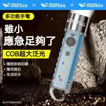微笑鯊 迷你強光手電筒 Type-C充電 SD1221迷你手電筒 手電筒 充電手電筒 鑰匙手電筒 小手電筒 多功能手電筒