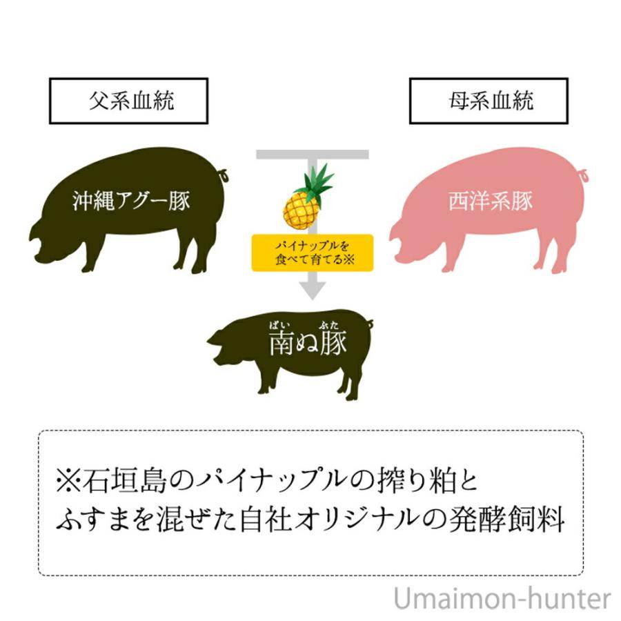 ギフト 南ぬ豚 しゃぶしゃぶ用 食べくらべセット 400g バラ ロース 肩ロース 石垣島特選ギフト 希少 豚肉 ビタミンB1