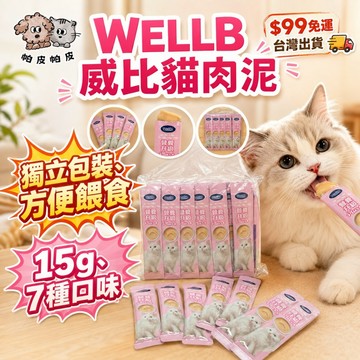 WELLB 威比貓肉泥15g 貓肉泥 貓零食 貓條 11種口味 寵物零食 貓泥  XS1