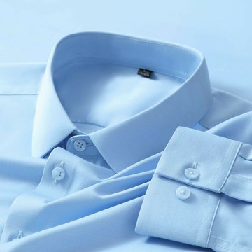 【新款熱賣】中青年男士長袖襯衫職業裝開衫翻領純色工裝凈版襯衣休閑春秋寸衣