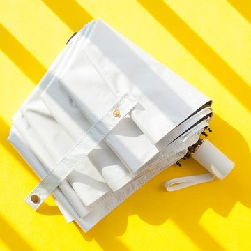 2022新款太陽傘三折防曬防紫外線遮陽傘雨傘折疊晴雨傘女手動白色