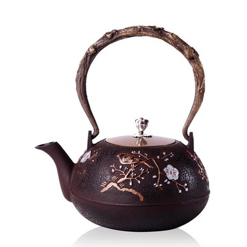 京界臨喜上眉梢鑄鐵壺 日本工藝燒水茶壺煮茶壺燒老鐵壺功夫茶具