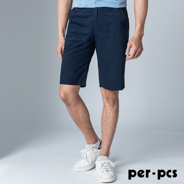 per-pcs 簡約素面修身休閒短褲_深藍(PNS168)