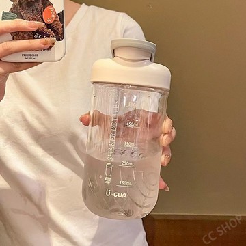 【台灣出貨】運動水杯 女生水杯 高顏值水杯 夏季水杯  tritan帶刻度健身搖搖杯 學生塑料杯子 便攜水杯