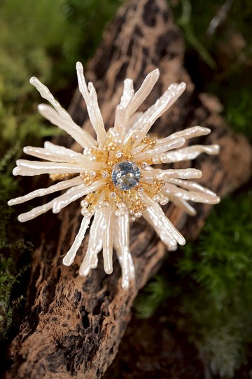 菊花手工珠寶磁扣花飾