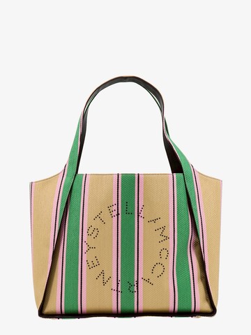 Rafia shoulder bag with multicolour print and logo with studs on the front - STELLA MCCARTNEY - gender_Woman