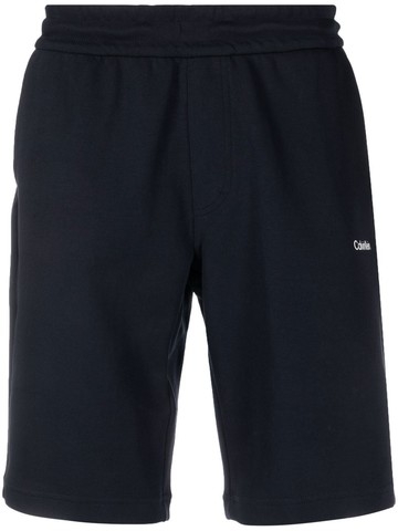 Calvin Klein - logo-print detail shorts - men - Polyester/Cotton - S - Blue
