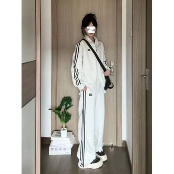 【台灣有貨】實拍 灰色秋季穿搭一整套休閒運動服薄款套裝女學生韓版寬鬆衛衣兩件套