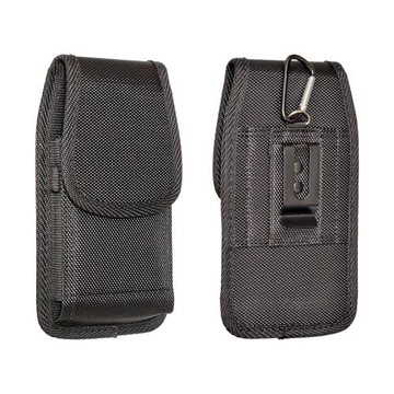 牛津布手機包鐵背扣穿皮帶男老人掛腰套直立豎式魔術貼單層腰包新