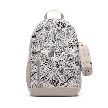Nike Y Nk Elemental Bkpk-Paper 後背包 白黑色 童款 書包 滿版印花 IM2515-211