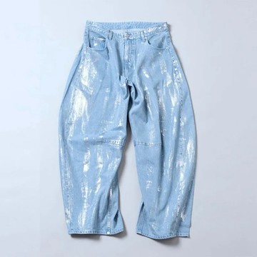 【日貨代購CITY】2024AW FREAK'S STORE 寬版 拓腿褲 錫箔 燙金 牛仔褲 2色 現貨