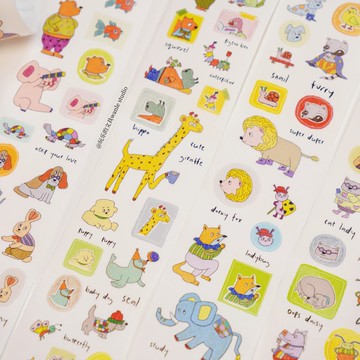 怪奇動物園 和紙切膜膠帶合成紙切膜膠帶 6米卷