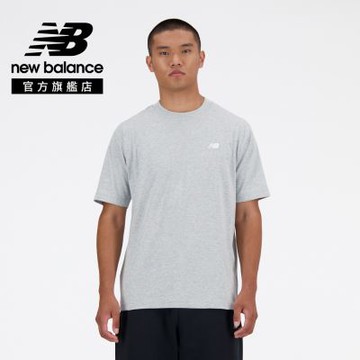 【New Balance】LOGO短袖上衣_男性_灰色_MT41509AG