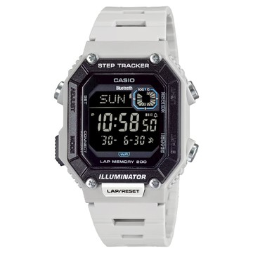 CASIO 卡西歐WS-B1000-8BV 簡約運動藍芽計步器腕錶 白色  41.3 mm