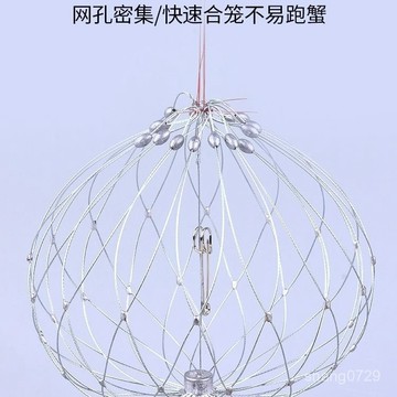 誘餌蟹籠 螃蟹網 釣螃蟹神器 釣螃蟹 螃蟹圈 抓螃蟹 螃蟹鉤 捕蟹 最新款螃蟹籠戶外垂釣螃蟹籠套裝捕河蟹釣海蟹捕捉螃蟹網