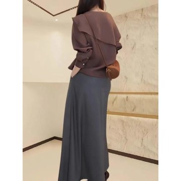 大碼女韓系寬松不規則拼接襯衫早春2026新款胖mm顯瘦獨特絕美上衣