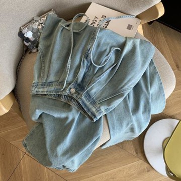 自留爆款推薦~高腰垂感天絲牛仔褲闊腿褲女夏季薄款寬松喇叭褲子