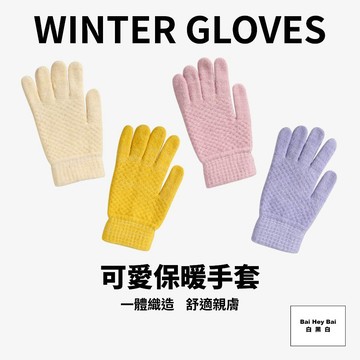 〔可愛保暖手套〕保暖手套 禦寒手套 防風手套 無縫設計 女生手套 騎車手套 冬天手套 可愛 素色 台灣現貨 淡紫色手套