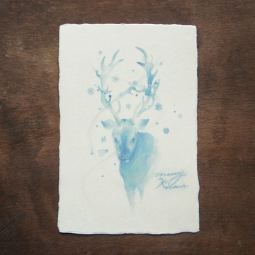 和紙明信片【藍色聖誕】