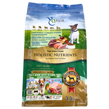 Yofresh 優鮮饌 全齡犬 純淨無穀 敏感腸胃乾飼料  農場雞 + 放牧羊 + 時令蔬果  1.5kg  1袋