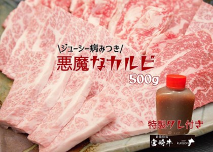 宮崎県産黒毛和牛悪魔なカルビ焼肉　 500ｇ