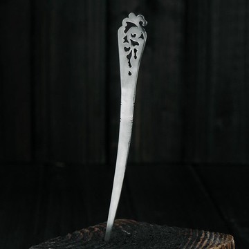 復古染黑做舊款手工鍍S925銀鏤空發簪頭飾銀發釵古典泰銀步搖簪子