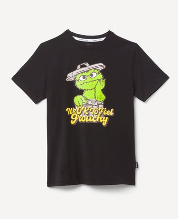 Kenneth Cole | Sesame Street Kids Oscar The Grouch Organic T-Shirt in Black, Size: 14/16
