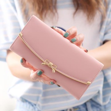 2024新款日系長款錢包女小眾高級感送媽媽簡約三折學生手拿錢夾潮