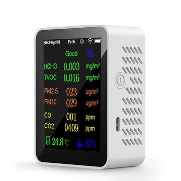 便攜式空氣質量計 9 合 1 PM2.5 PM10 CO CO2 TVOC HCHO AQI 溫濕度測試儀彩屏二氧化碳檢