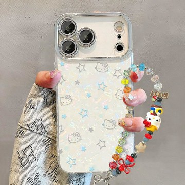 星星貓咪手鍊適用蘋果17promax手機殼iphone16可愛卡通15高顏值14