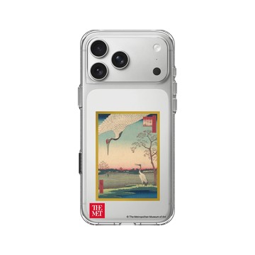 iPhone 17 Pro Max Clear Case（相機按鈕） 透明 - The MET - 畫框系列 - 歌川廣重《名所江戶百景 蓑輪金杉三河島》