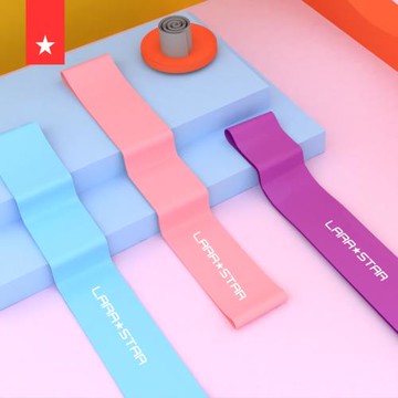 勞拉之星2021乳膠瑜伽彈力帶健身開背練肩阻力圈深蹲翹臀虐臀