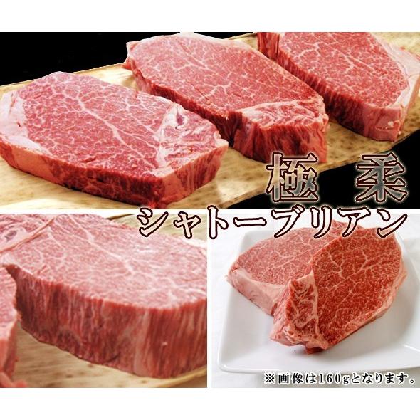 最高級 黒毛和牛 ヒレ シャトーブリアン 160g×2枚 セット ステーキ 肉 ヒレステーキ 阿波牛の藤原 極み ヘレ