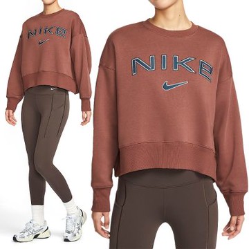 Nike As W Nsw Phnx Flc Os Logo Cre 長袖 女款 可可棕色 大學T FV7675-218