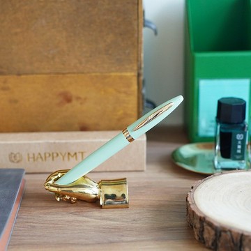 (免費客製化刻字)HAPPYMT開心鋼筆-裏柳金夾