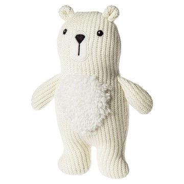 Mary Meyer 蜜兒 柔軟手搖鈴 寶寶安撫玩具  針織熊 米白色  1入