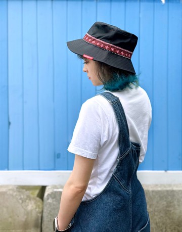 賽夏雷女紋織帶漁夫帽